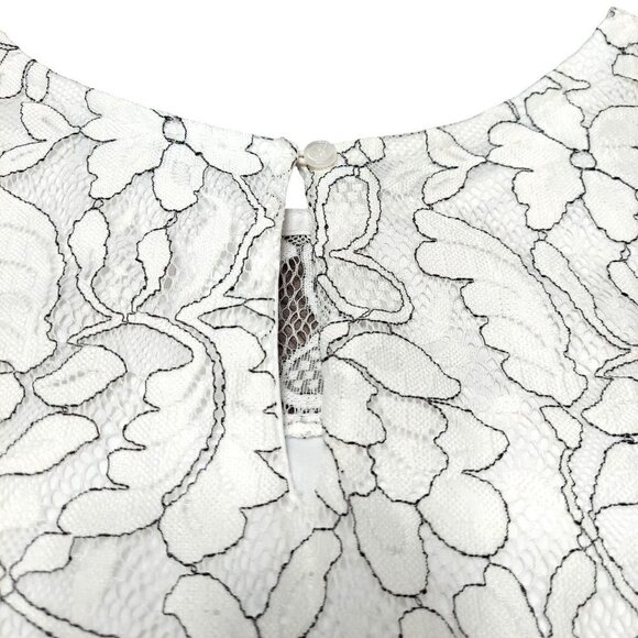 Heartloom Womens White Floral Lace Ruffle Short Sleeve Top - Picture 3 of 8